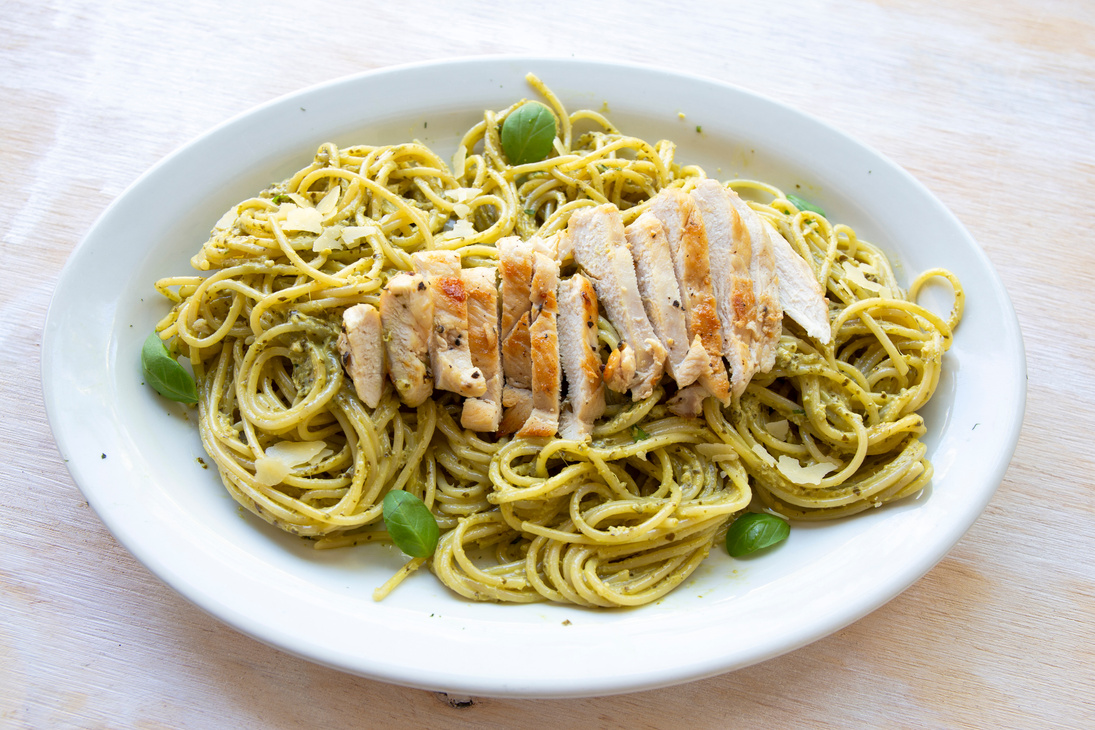 Pasta with Chicken and Pesto Sauce